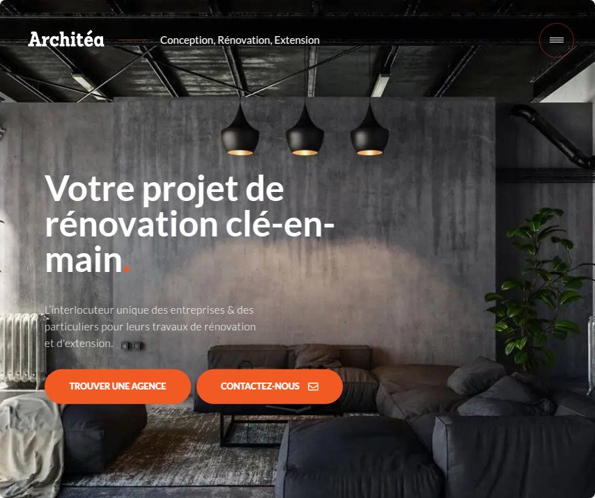 Accueil du site web Architea France